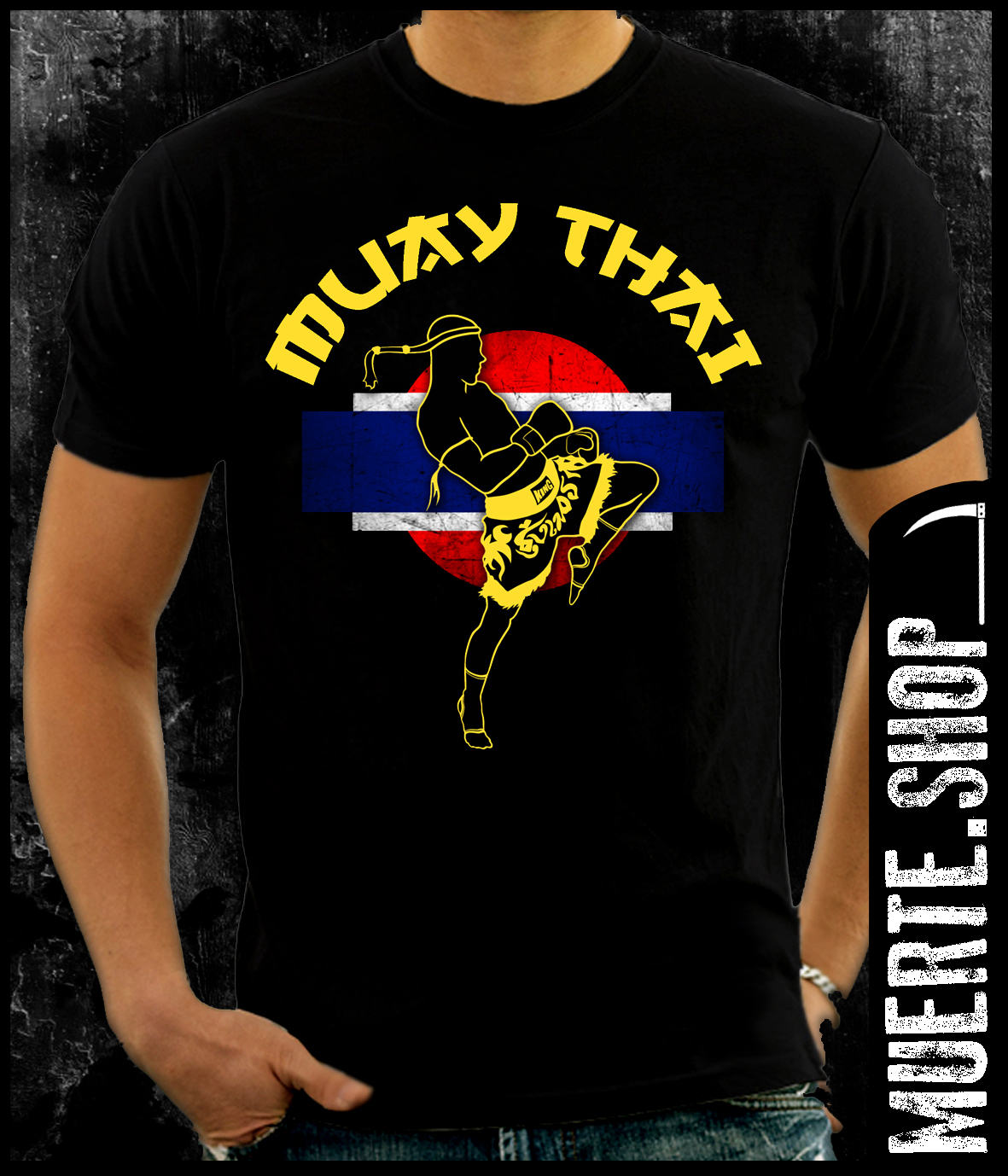 Черна тениска MUAY THAI THAILAND Черна тениска MUAY THAI THAILAND
